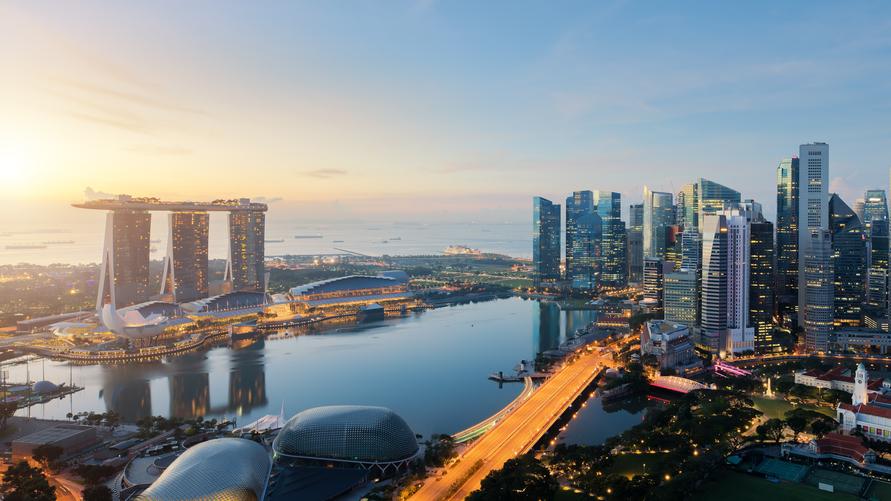 Städtische Skyline Singapurs, Projekt DTSS2 T-07 mit innenseitiger Tunnel-Auskleidung aus korrosionsresistentem Beton.